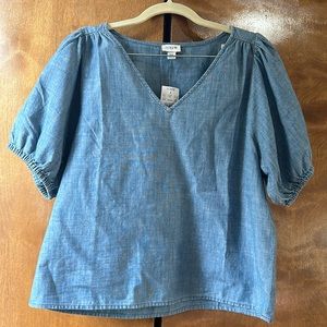 Chambray short sleeve top